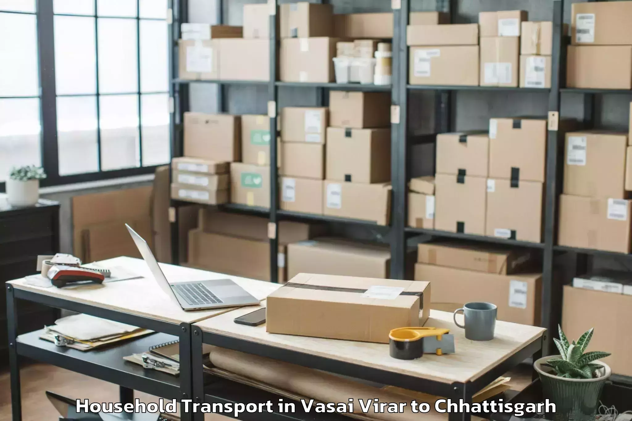 Book Vasai Virar to Katghora Household Transport Online